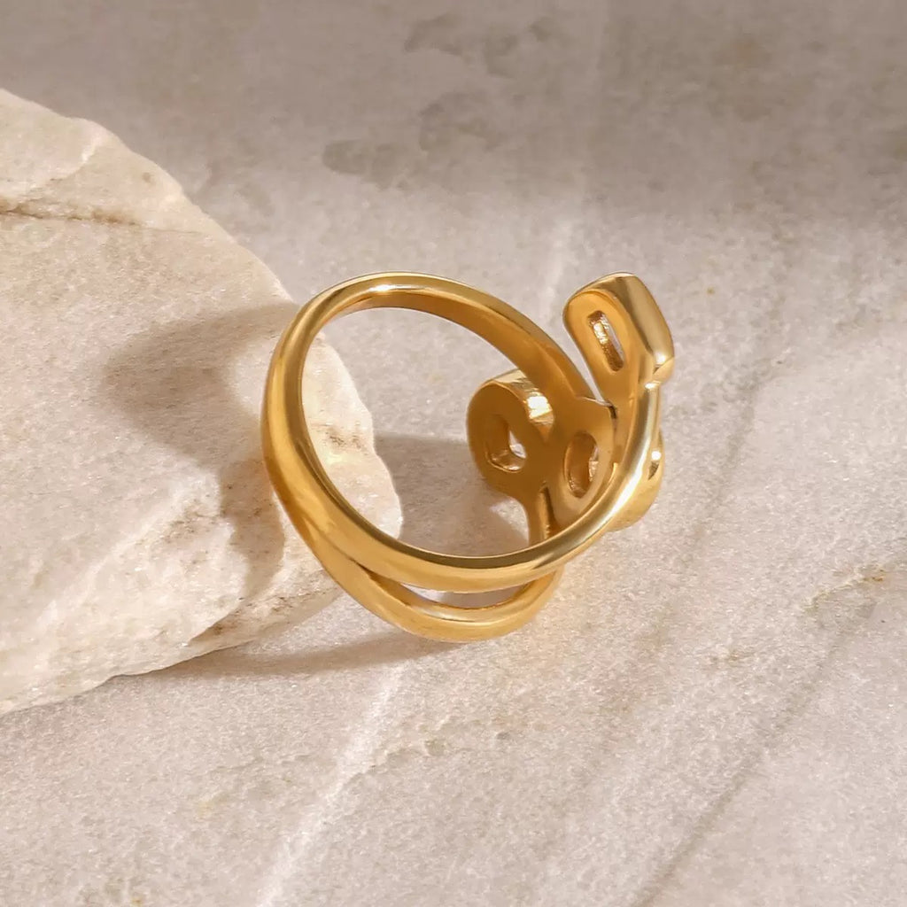 Bague de luxe plaqué or RGN087