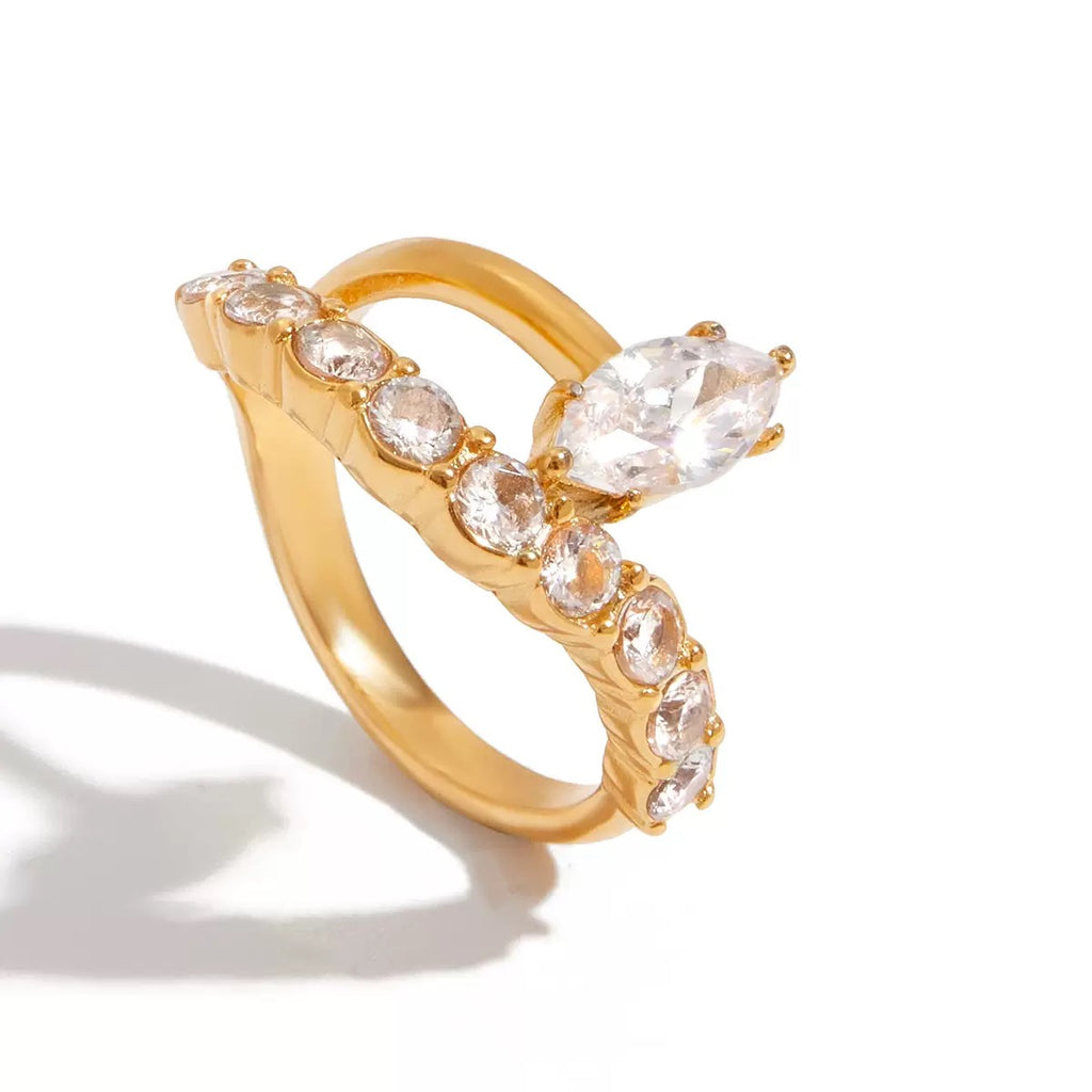 Bague de luxe plaqué or RGN088