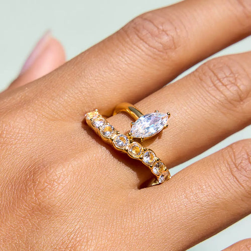 Bague de luxe plaqué or RGN088
