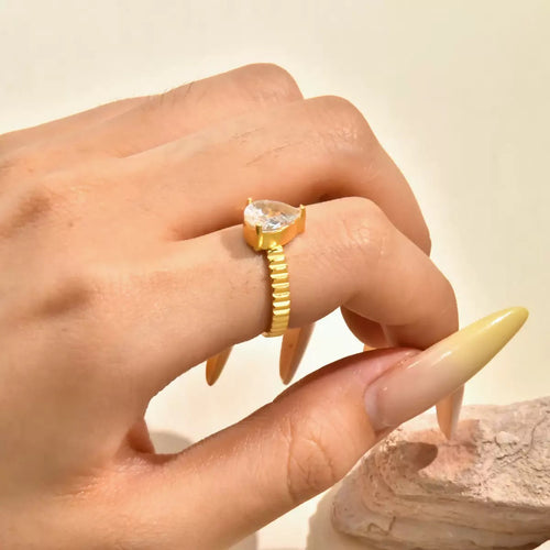 Bague de luxe plaqué or RGN089