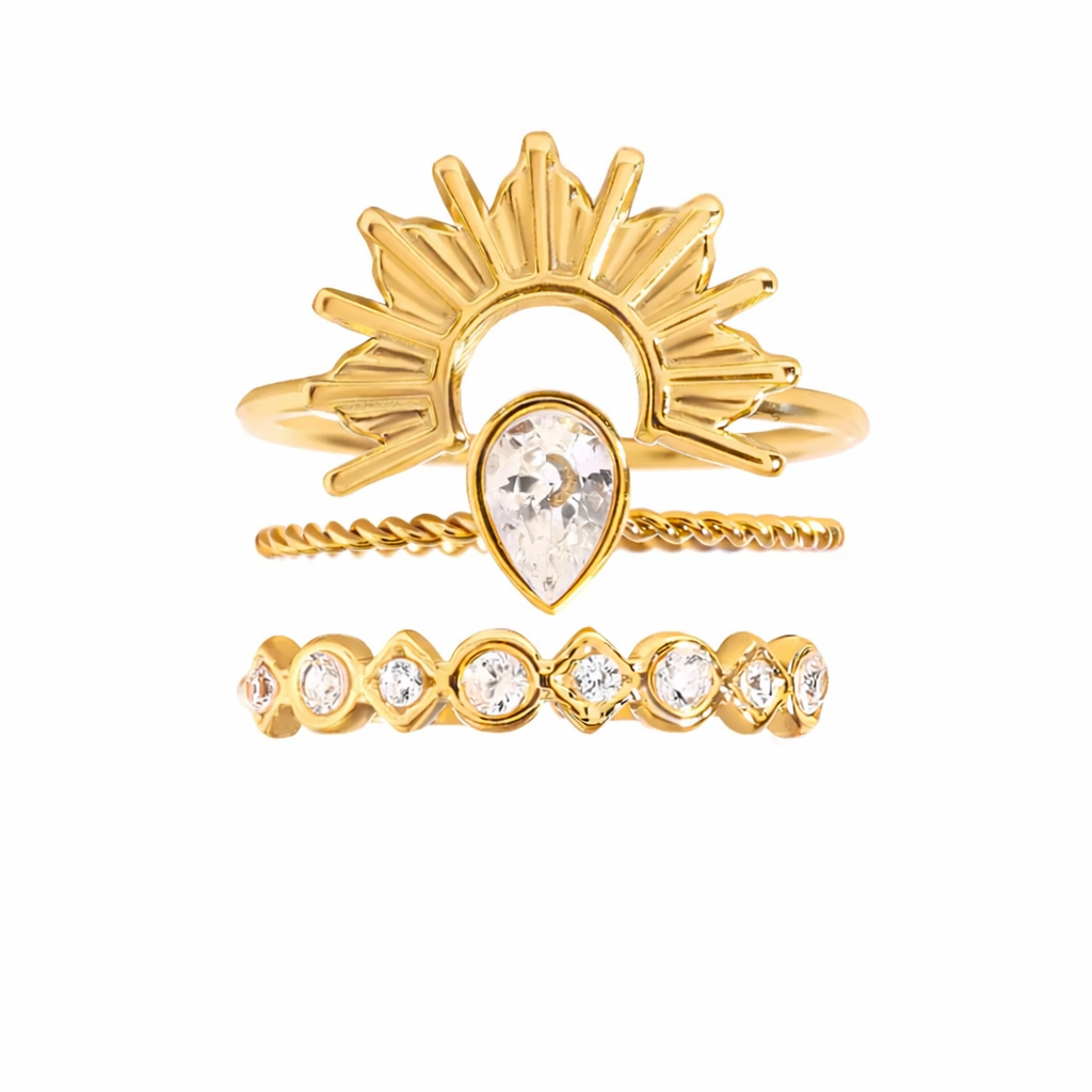 Bague de luxe plaqué or RGN091