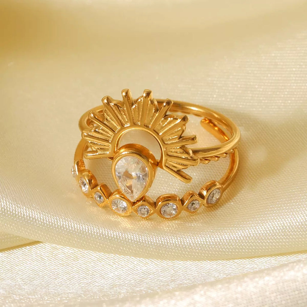 Bague de luxe plaqué or RGN091