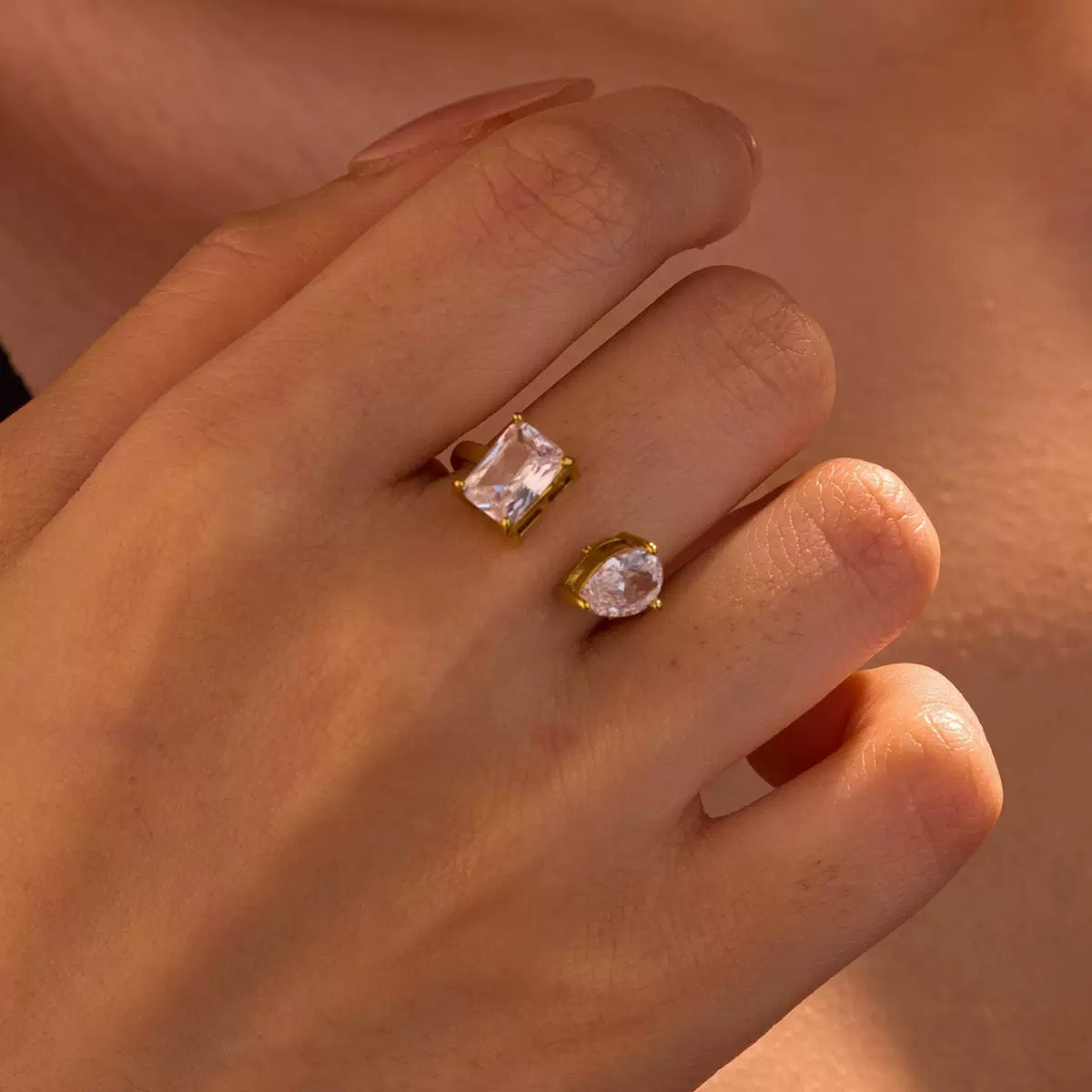 Bague Ouverte Éclat Duo Poire RGN093-1