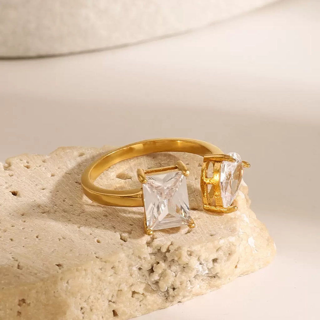 Bague Ouverte Éclat Duo Poire RGN093-1