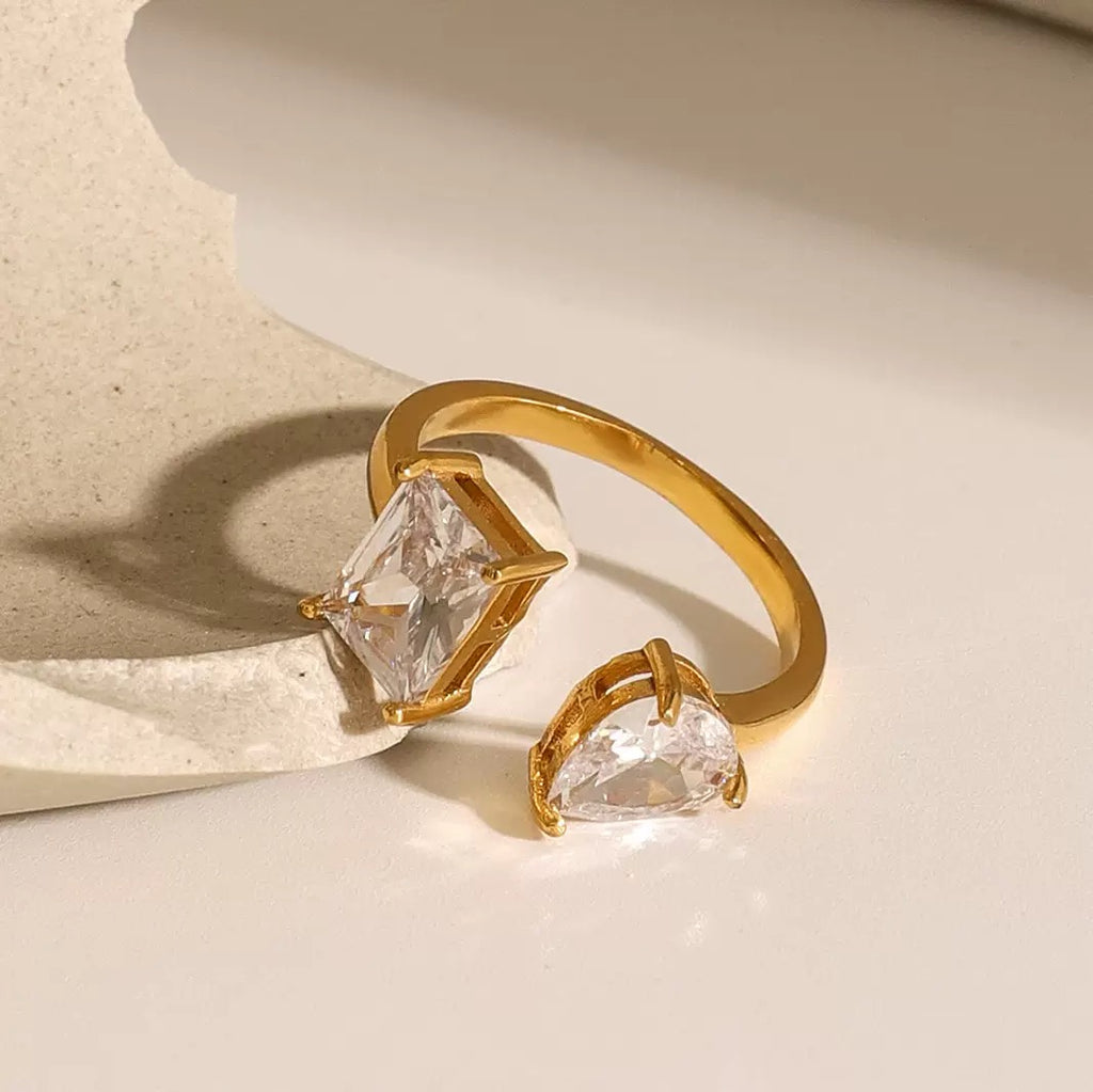 Bague Ouverte Éclat Duo Poire RGN093-1