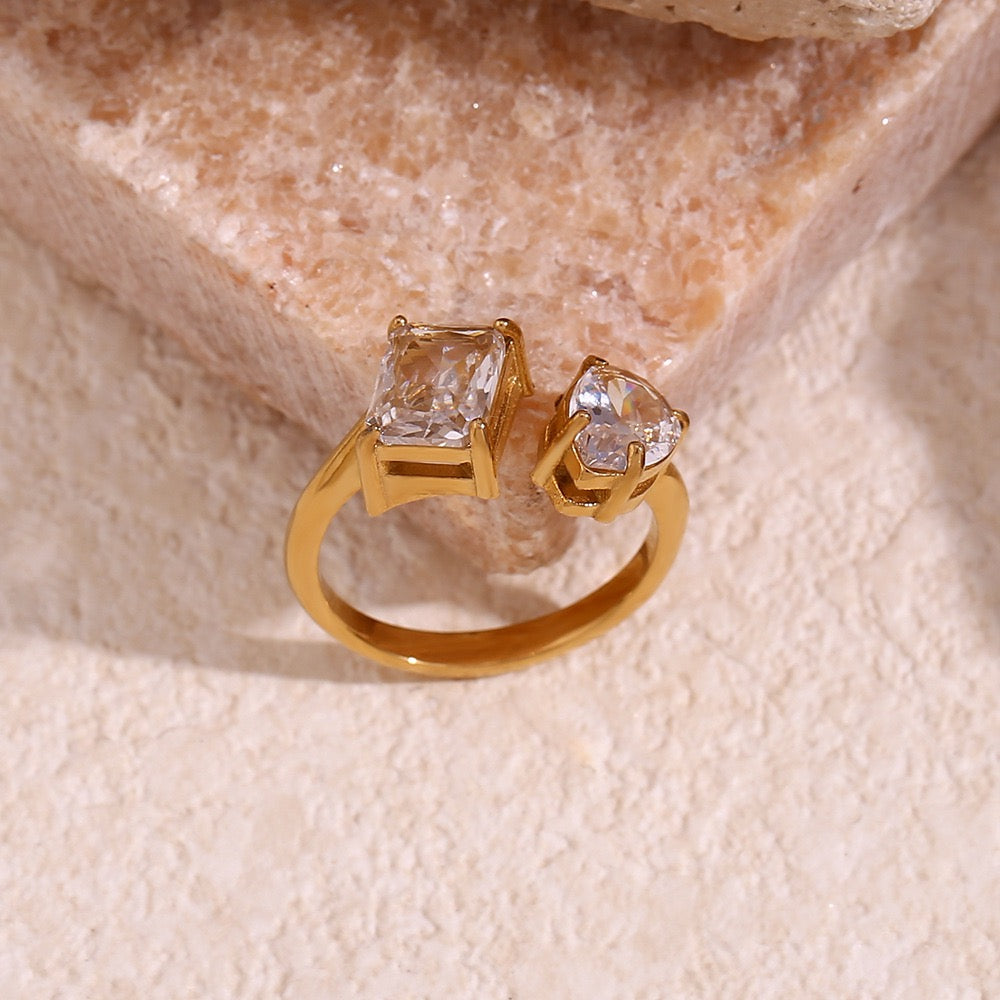 Bague Ouverte Éclat Duo Poire RGN093-1