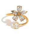 Bague Ouverte Fleur Cristal Lumière RGN094