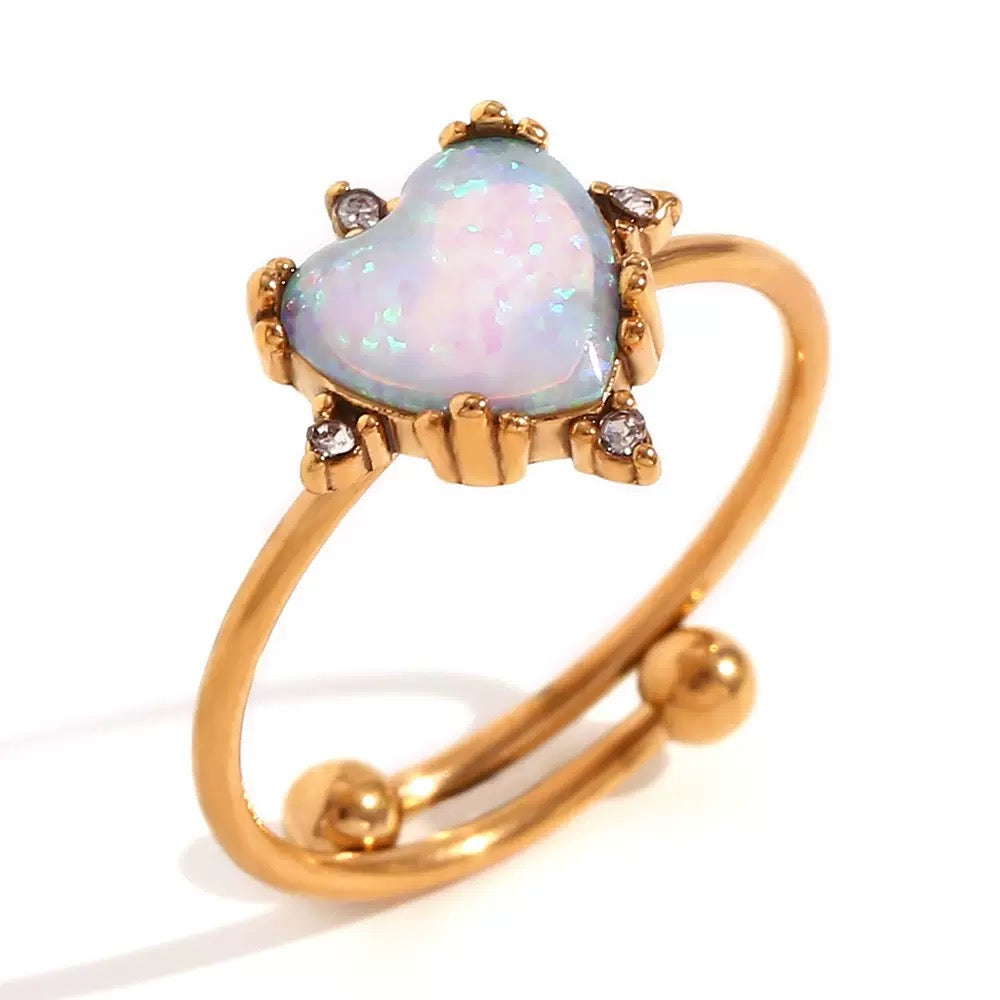 Bague Cœur Opalin RGN098