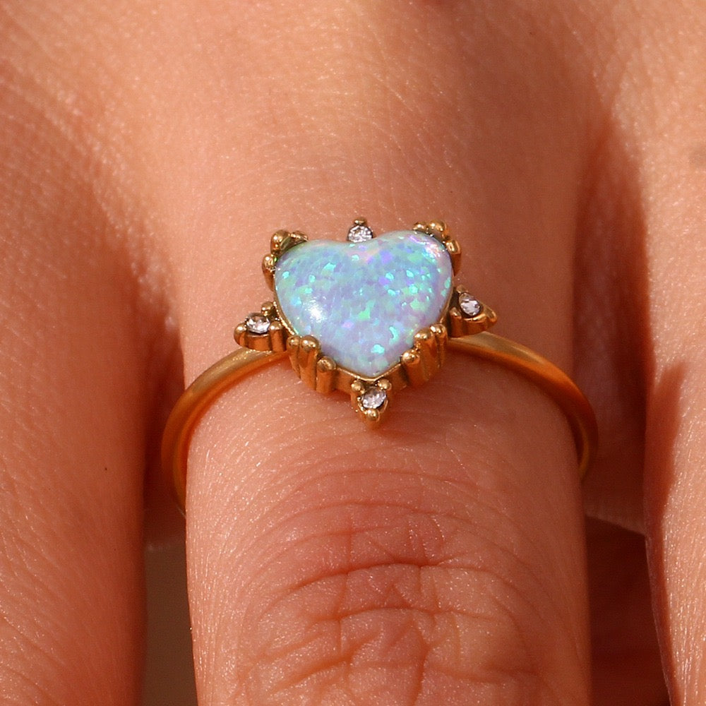 Bague Cœur Opalin RGN098